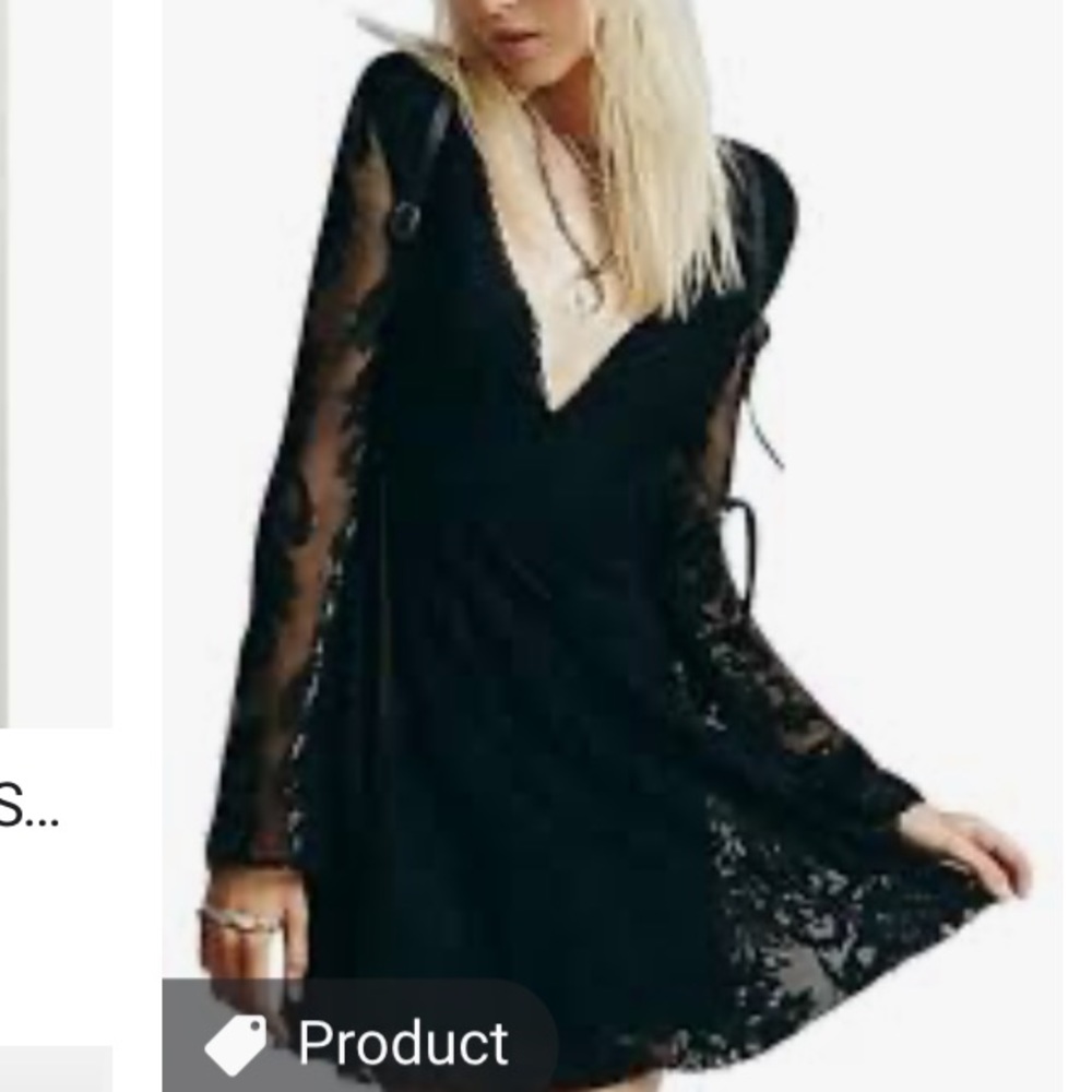 Free People - Reign Over Me - black lace dress